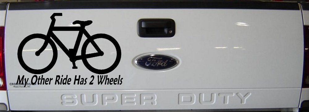 My Other Ride Has Two Wheels Bicycle Funny Car or Truck Window Decal Sticker (Matte Black)