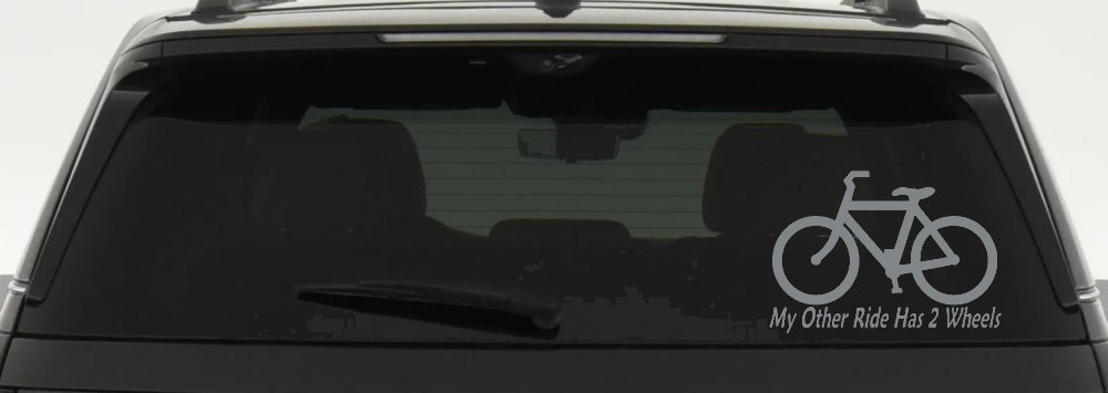 My Other Ride Has Two Wheels Bicycle Funny Car or Truck Window Vinyl Decal Sticker (Telegrey)