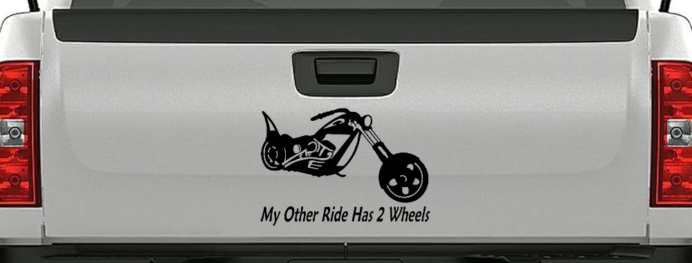 My Other Ride Has Two Wheels Chopper Biker Car or Truck Window Decal Sticker