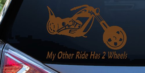 My Other Ride Has Two Wheels Chopper Biker Car or Truck Window Decal Sticker