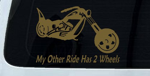 My Other Ride Has Two Wheels Chopper Biker Car or Truck Window Decal Sticker