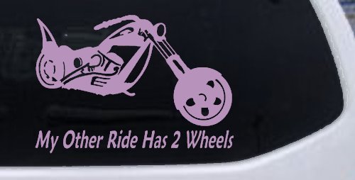 My Other Ride Has Two Wheels Chopper Biker Car or Truck Window Decal Sticker