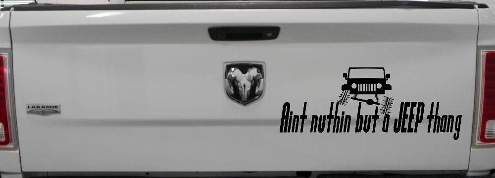 Aint nuthin but a JEEP thang Off Road Car or Truck Window Decal Sticker (Black)