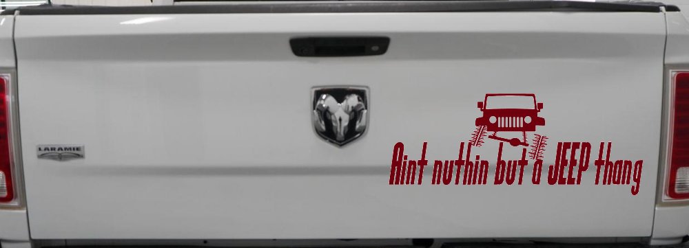 Aint nuthin but a JEEP thang Off Road Car or Truck Window Decal Sticker (Burgundy)