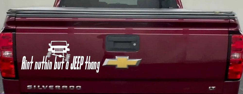 Aint nuthin but a JEEP thang Off Road Car or Truck Window Decal Sticker (White)