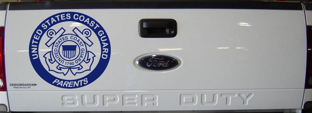 United States Coast Guard Parents Military Car or Truck Window Vinyl Decal Sticker (Navy)