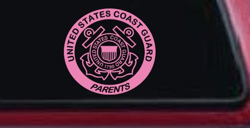 United States Coast Guard Parents Military Car or Truck Window Decal Sticker (Pink)