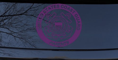 United States Coast Guard Parents Military Car or Truck Window Decal Sticker (Violet)