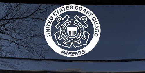 United States Coast Guard Parents Military Car or Truck Window Decal Sticker (White)
