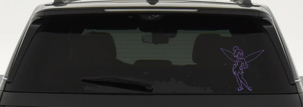 Tinkerbell Tinker Bell Standing Fairy Tale Car or Truck Window Decal Sticker (Purple)
