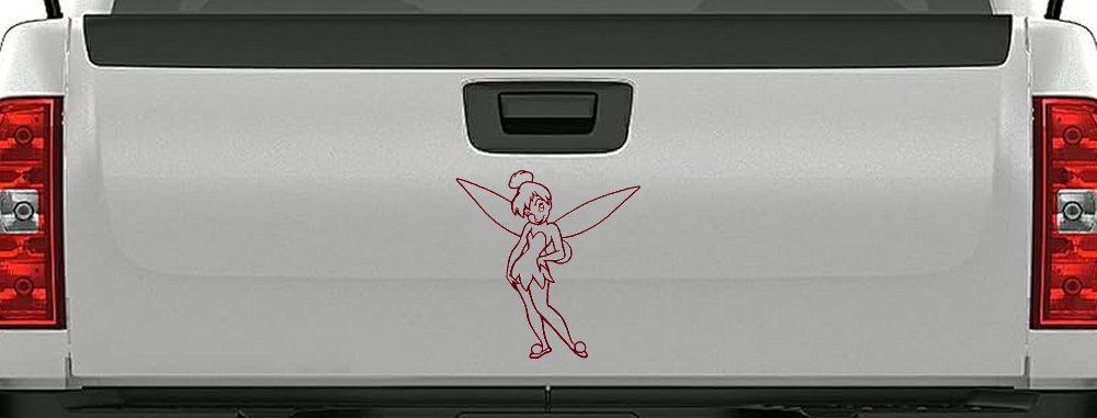 Tinkerbell Tinker Bell Standing Fairy Tale Car or Truck Window Decal Sticker (Purple Red)