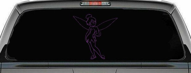 Tinkerbell Tinker Bell Standing Fairy Tale Car or Truck Window Vinyl Decal Sticker (Violet)