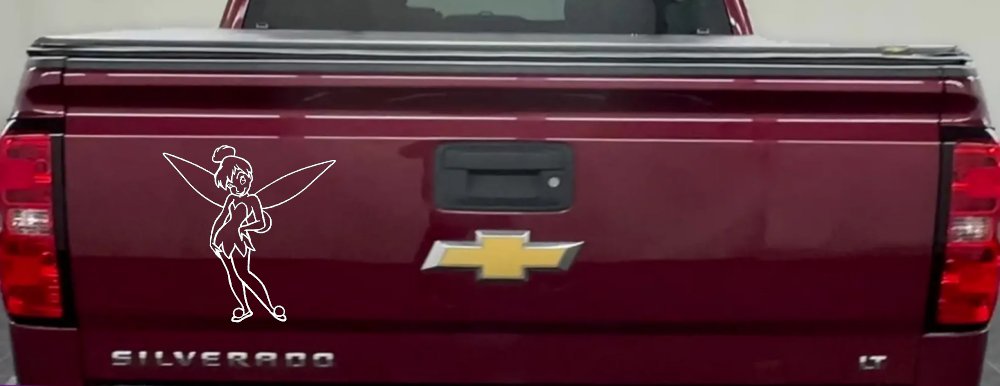 Tinkerbell Tinker Bell Standing Fairy Tale Car or Truck Window Vinyl Decal Sticker (White)