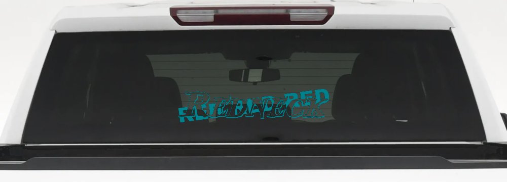 RED RED RED Redneck Country Car or Truck Window Decal Sticker (Turquoise Blue)