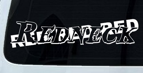RED RED RED Redneck Country Car or Truck Window Decal Sticker (White)
