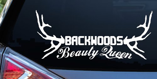 Backwoods Beauty Queen Country Car or Truck Window Vinyl Decal Sticker (White)
