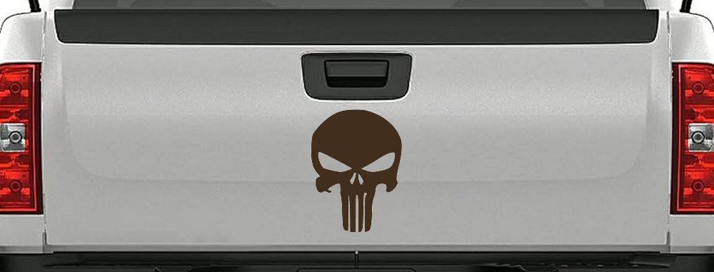 Punisher Skull Car or Truck Window Decal Sticker (Brown)