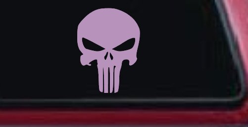 Punisher Skull Car or Truck Window Decal Sticker (Lilac)