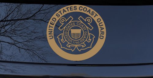 United States Coast Guard  Military Car or Truck Window Decal Sticker (Light Brown)