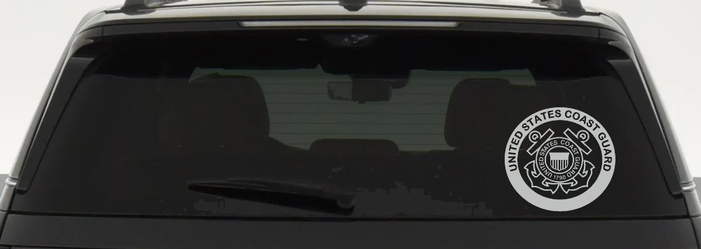 United States Coast Guard  Military Car or Truck Window Decal Sticker (Light Gray)