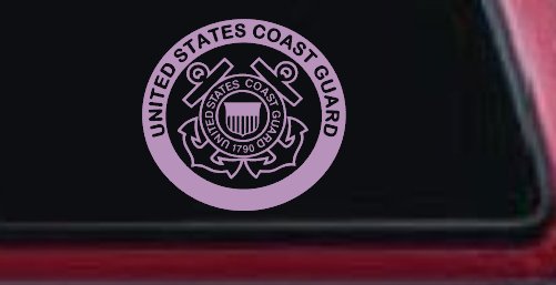 United States Coast Guard  Military Car or Truck Window Decal Sticker (Lilac)
