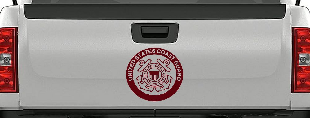 United States Coast Guard  Military Car or Truck Window Decal Sticker (Purple Red)