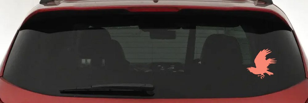 Raven Car or Truck Window Decal Sticker (Coral)