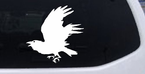 Raven Car or Truck Window Vinyl Decal Sticker (White)