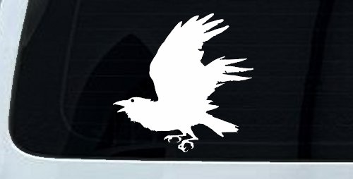 Raven Car or Truck Window Vinyl Decal Sticker (White)