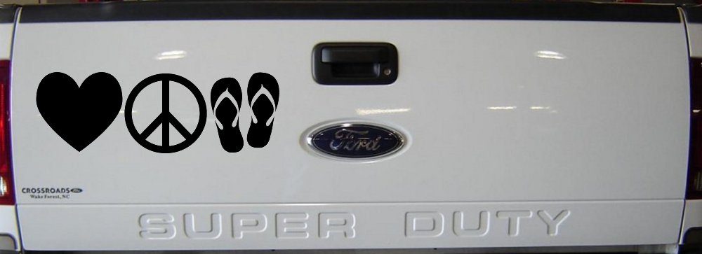 Love Peace and Flip Flops Car or Truck Window Decal Sticker