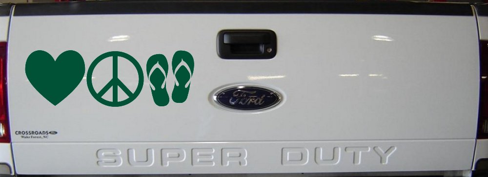Love Peace and Flip Flops Car or Truck Window Decal Sticker