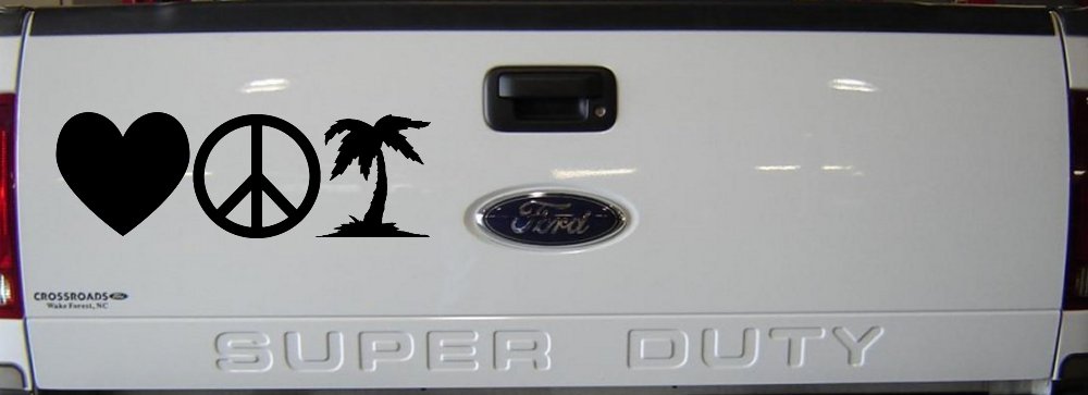Love Peace and Palm Tree Car or Truck Window Decal Sticker