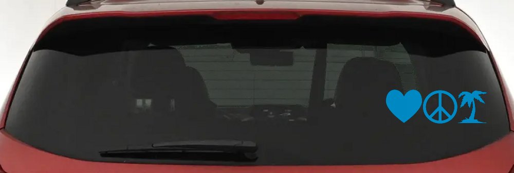 Love Peace and Palm Tree Car or Truck Window Decal Sticker