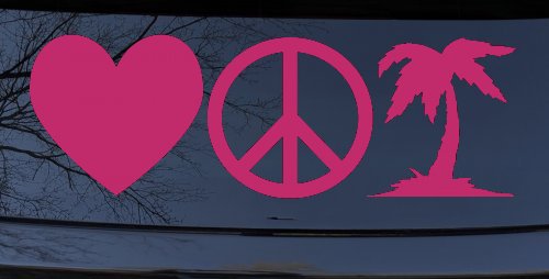 Love Peace and Palm Tree Car or Truck Window Decal Sticker