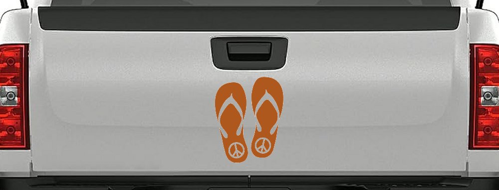 Peace Sign on Flip Flops Car or Truck Window Decal Sticker