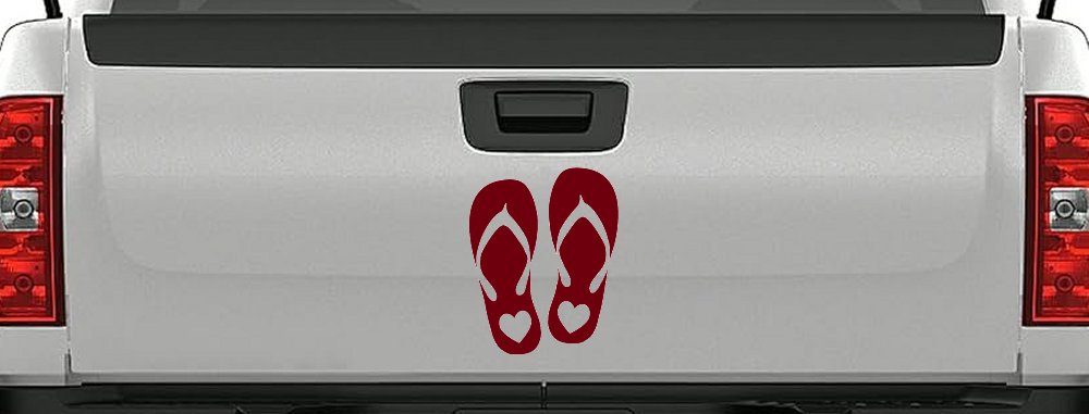 Hearts Love Flip Flops Car or Truck Window Decal Sticker