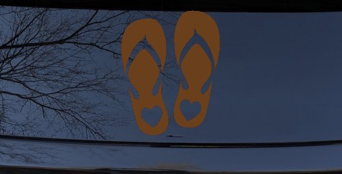 Hearts Love Flip Flops Car or Truck Window Decal Sticker