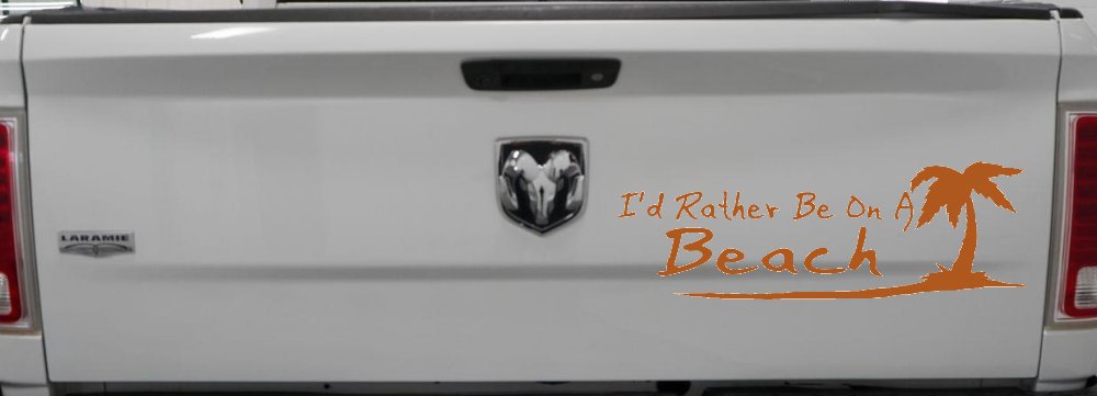 I'd Rather Be On A Beach with Palm Tree Car or Truck Window Decal Sticker
