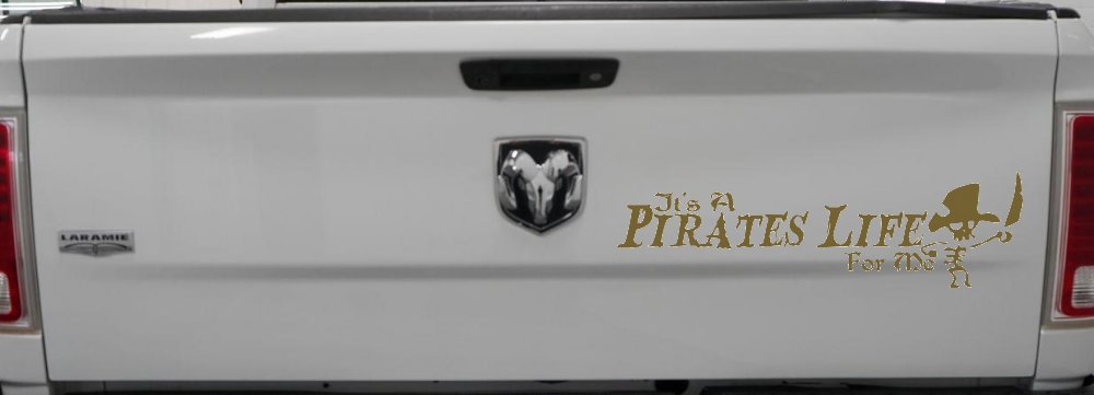 It's A Pirates Life For Me Pirate Skeleton Funny Car or Truck Window Decal Sticker