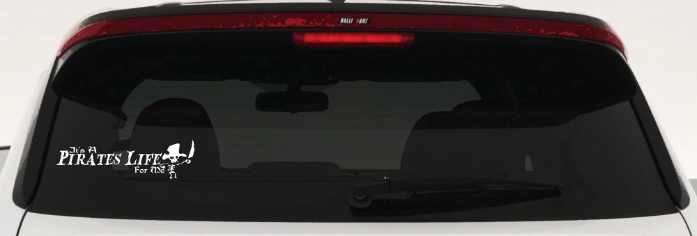 It's A Pirates Life For Me Pirate Skeleton Funny Car or Truck Window Vinyl Decal Sticker (White)