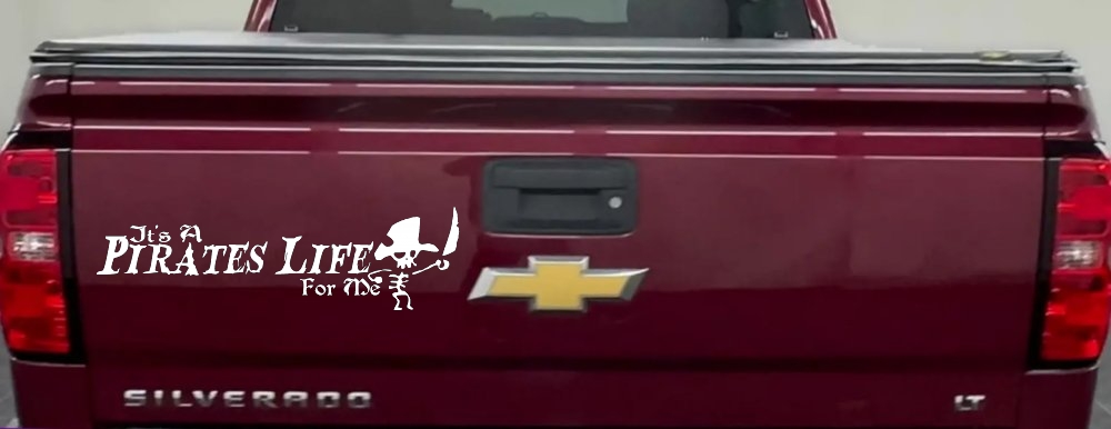 It's A Pirates Life For Me Pirate Skeleton Funny Car or Truck Window Decal Sticker