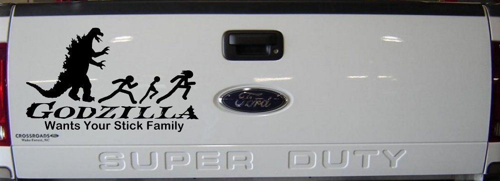 Godzilla Wants Your Stick Family Funny Car or Truck Window Decal Sticker