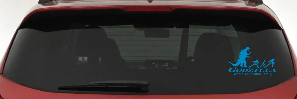 Godzilla Wants Your Stick Family Funny Car or Truck Window Decal Sticker (Blue)