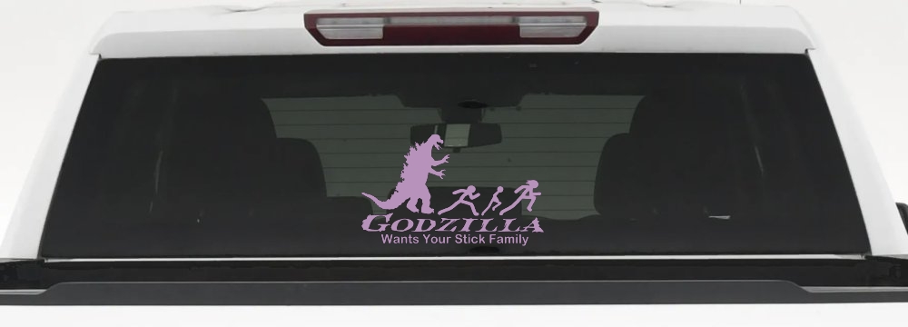 Godzilla Wants Your Stick Family Funny Car or Truck Window Decal Sticker