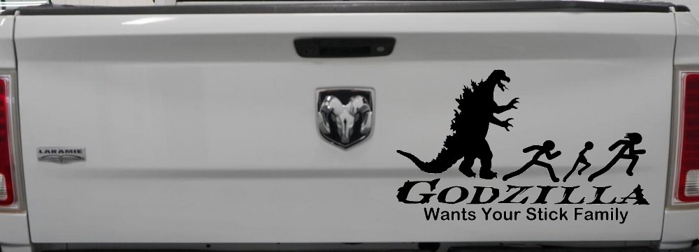 Godzilla Wants Your Stick Family Funny Car or Truck Window Decal Sticker