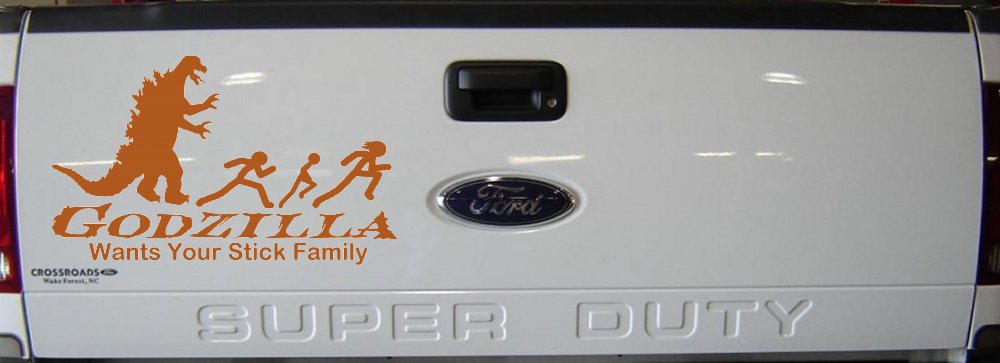 Godzilla Wants Your Stick Family Funny Car or Truck Window Decal Sticker