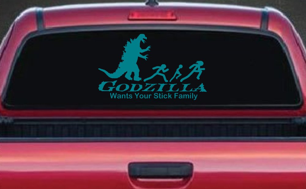 Godzilla Wants Your Stick Family Funny Car or Truck Window Decal Sticker