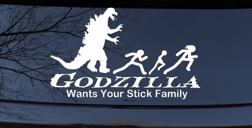 Godzilla Wants Your Stick Family Funny Car or Truck Window Decal Sticker