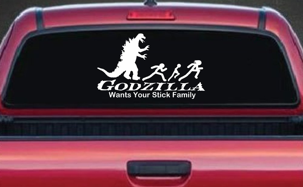 Godzilla Wants Your Stick Family Funny Car or Truck Window Decal Sticker