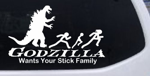 Godzilla Wants Your Stick Family Funny Car or Truck Window Decal Sticker